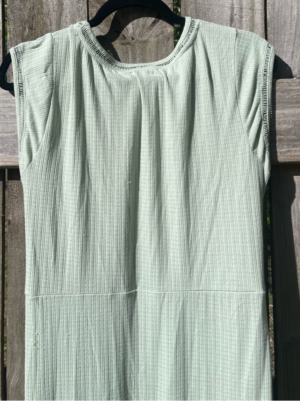 Greige Sz L Sleeveless Sage Tie-Front Midi Dress - Picture 9 of 13
